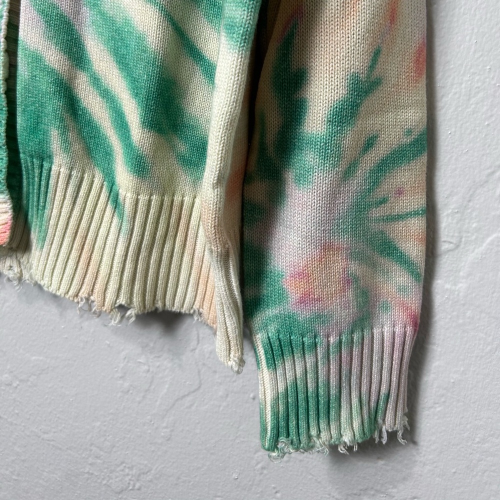 Men's PROFOUND Tie-Dye Green Cardigan Sweater - Picture 5 of 7